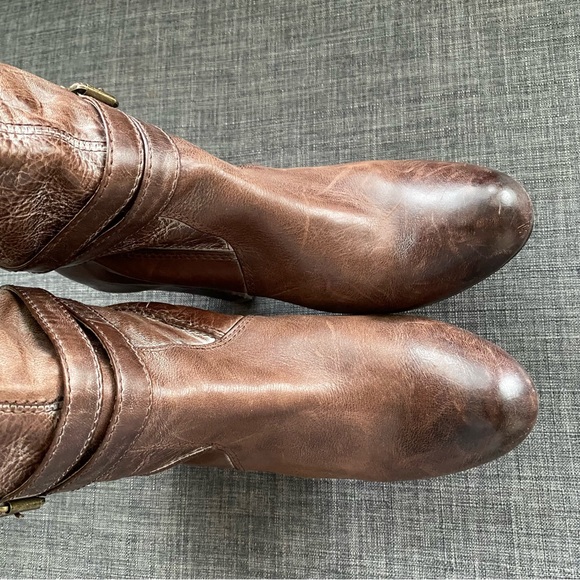 Frye Miranda Slouch Chocolate Brown Leather Boots - Picture 4 of 12